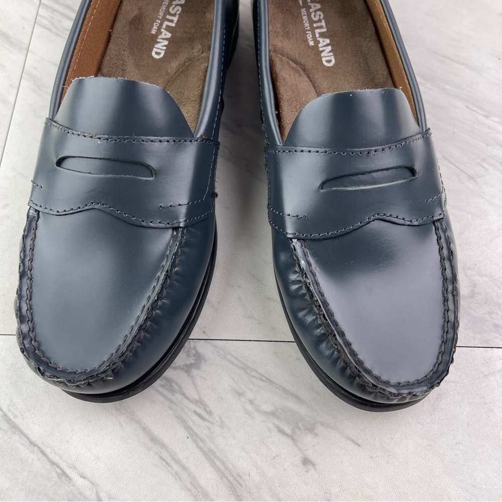 Eastland Classic II Women’s 7.5 Blue Leather Moccasin Penny Loafers Slip On Shoe - Picture 6 of 13